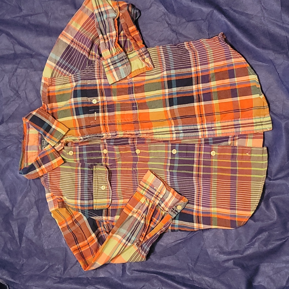 Polo By Ralph Lauren Button-up Long Sleeve Shirt Flannel Pattern Boy's Size 6